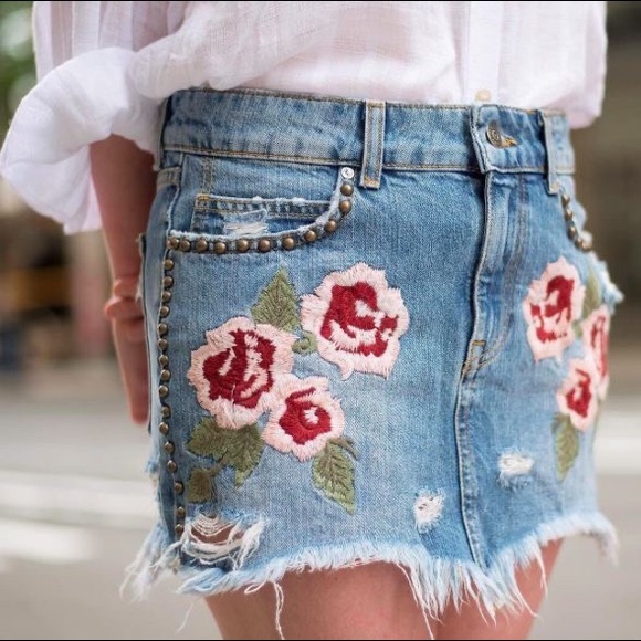 FREE PEOPLE Wild Rose Embroidered Miniskirt - Picture 3 of 10